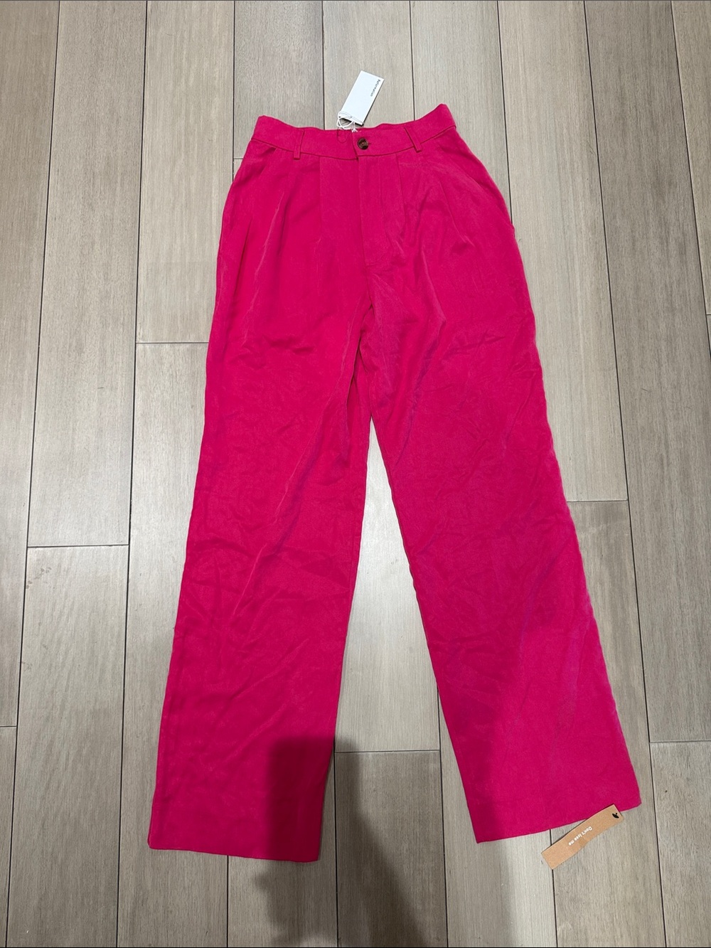 Reformation Mason Corverre Hot Pink High-Waist Pleated Trousers